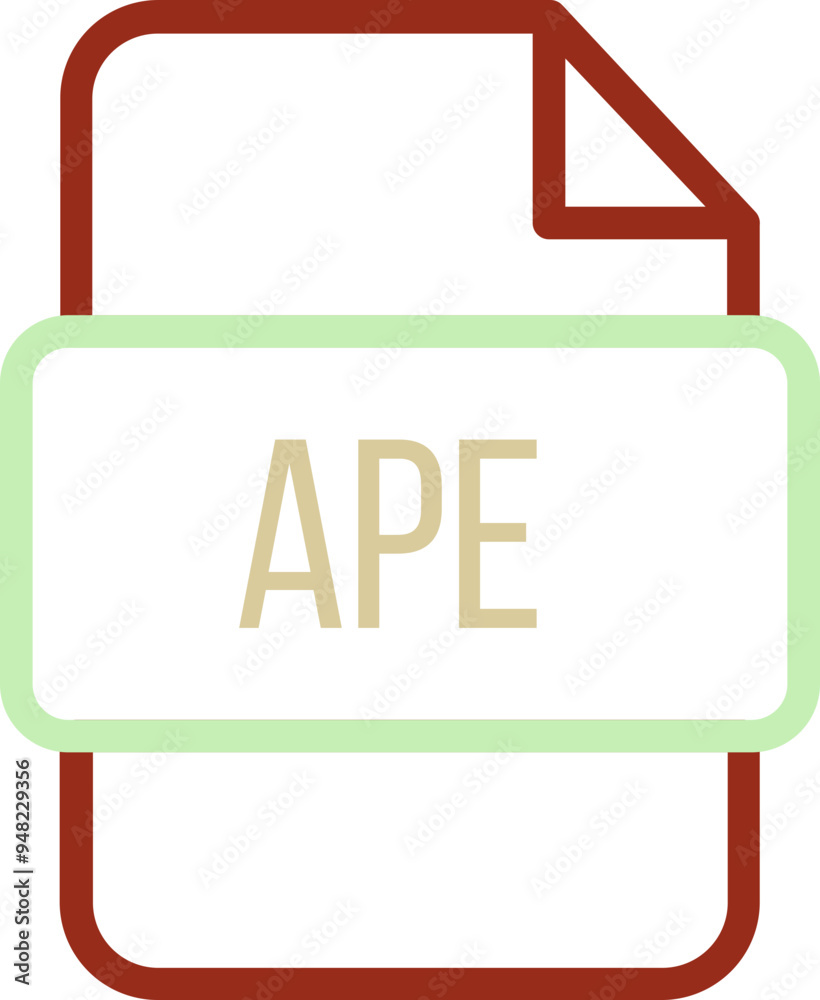 APE File icon with bold outline APE File icon with bold outline
