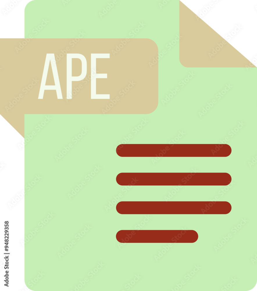 APE File icon with dark ciolor and folded doc APE File icon with dark ciolor and folded doc