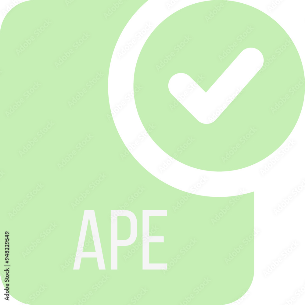 APE ip file icon with black checked mark APE ip file icon with black checked mark