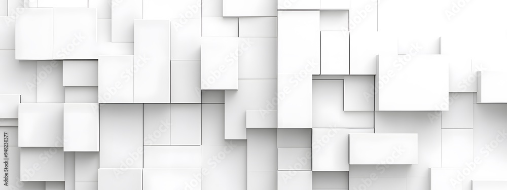 White background with 3D blocks arranged in an abstract pattern, perfect for adding depth and texture to design projects White background with 3D blocks arranged in an abstract pattern, perfect for adding depth and texture to design projects