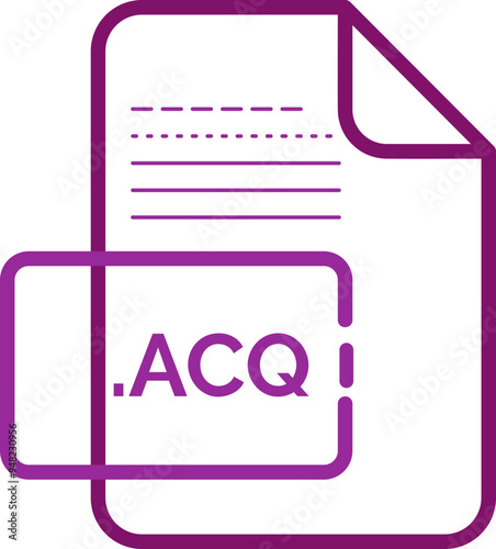 ACQ File extension icon little dot and color fill photo