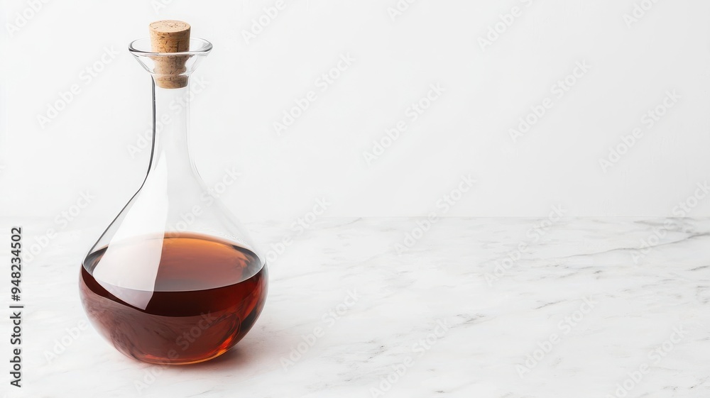Elegant wine decanter on a marble surface, luxury dining accessory branding Elegant wine decanter on a marble surface, luxury dining accessory branding