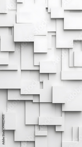 White background with 3D blocks arranged in an abstract pattern, perfect for adding depth and texture to design projects