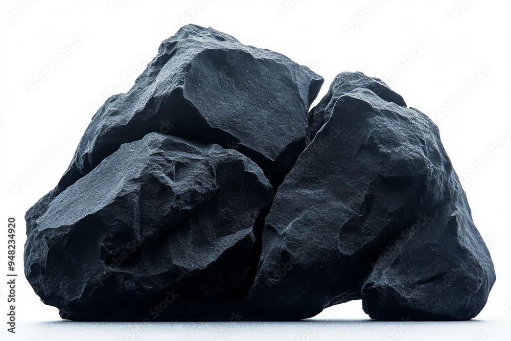 An isolated white background of a clay slate from Lehesten, Germany