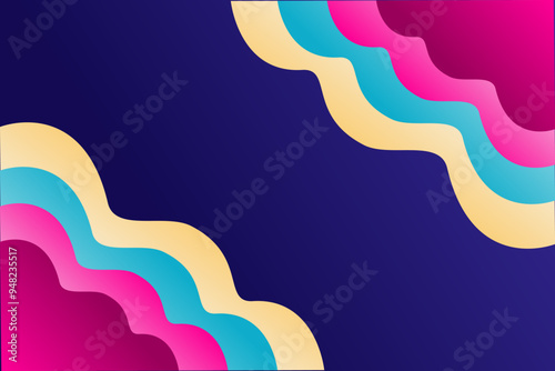 Dark background with simple rainbow two corners