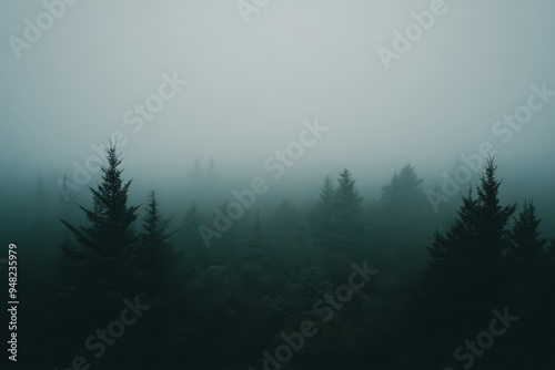 Smoke and fog rising from a mountain landscape due to wildfires