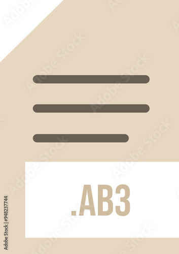 AB3 File extension icon minimal colro fill