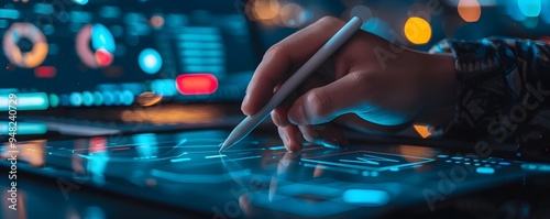 Developer s hand coding on ...