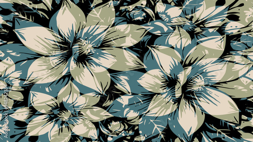 Botanical background. Abstract plant shapes. Minimalist illustration for printing on wall decorations.