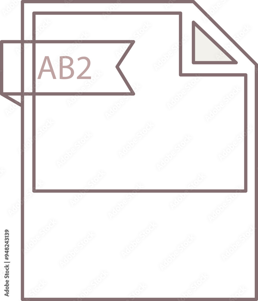AB2 File format icon black outline and light color text AB2 File format icon black outline and light color text