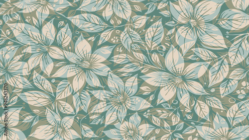 Botanical background. Abstract plant shapes. Minimalist illustration for printing on wall decorations.