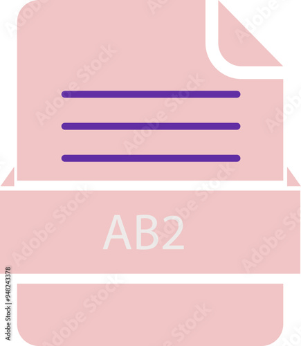 AB2 File icon black color and lines