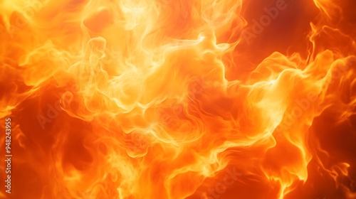 A close-up of the flame, burning in an intense orange and yellow color with flames dancing across its surface