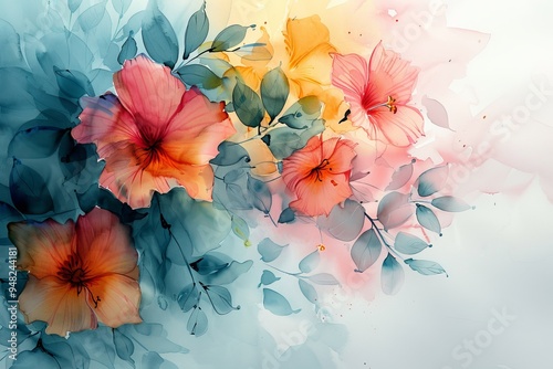 Nature’s Poetry Watercolor Flowers with Fine, Fluid Brushstrokes