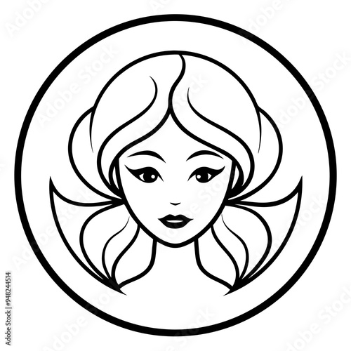 Cosmetology Art Flat Vector Logo