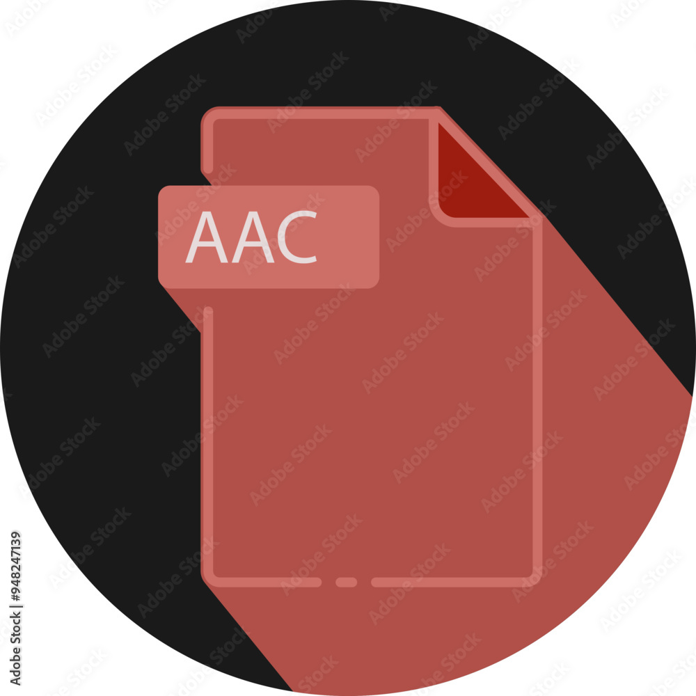 AAC File fomat minimal icon with circle outside AAC File fomat minimal icon with circle outside