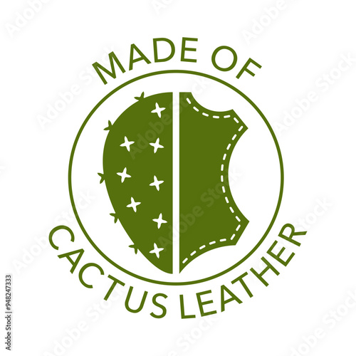 Cactus leather label - material made from nopal opuntia