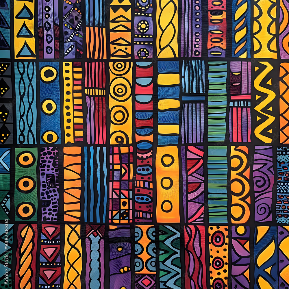 colorful ethnic pattern, geometric shapes colorful ethnic pattern, geometric shapes