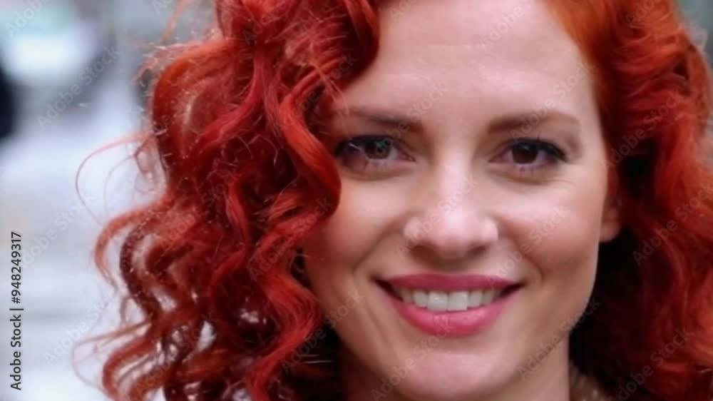 smiling woman with red hair smiling woman with red hair