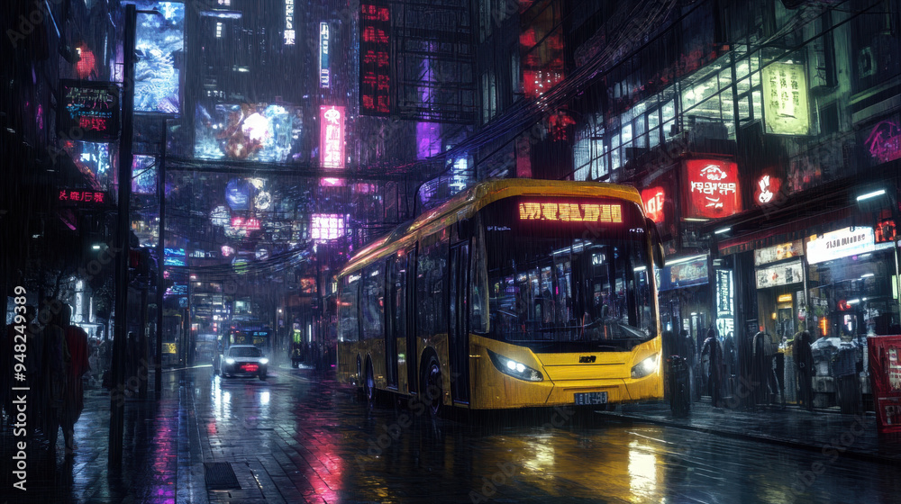Neon City Bus. Neon City Bus.