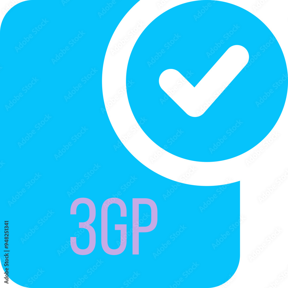 3GP ip file icon with black checked mark 3GP ip file icon with black checked mark