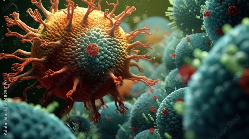 Obraz premium Microscopic View of Virus