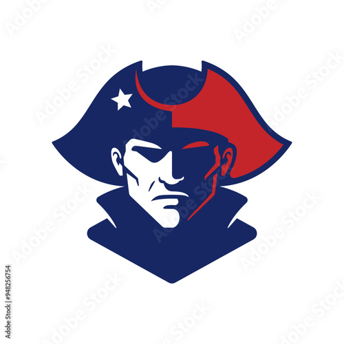 Patriot mascot logo design vector with modern illustration concept style for badge, emblem and t shirt printing. Patriot head illustration