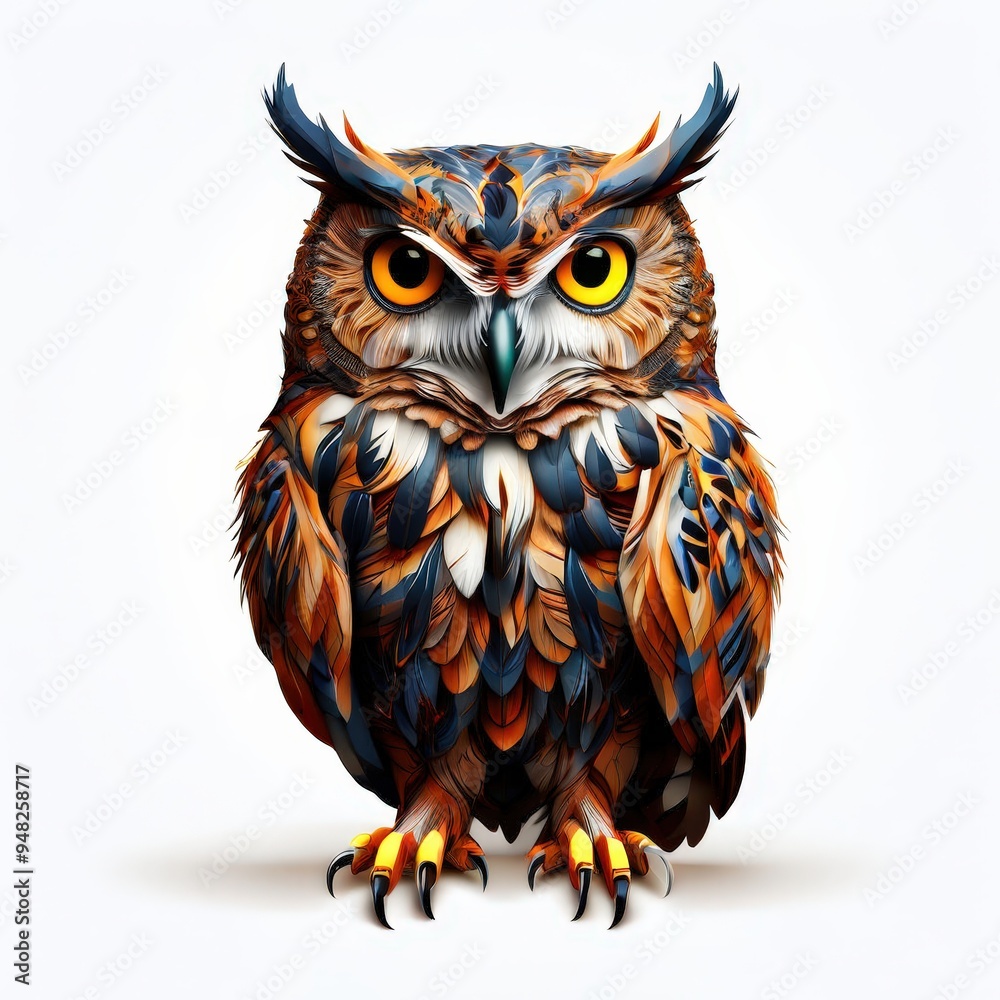 Fototapeta premium the AI Image Generator, Detailed Stylized Owl Illustration