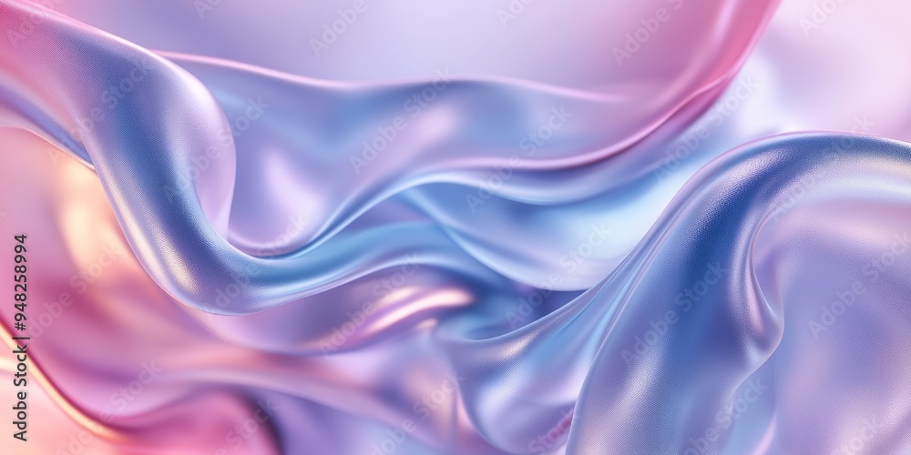 Obraz premium Pastel glass waves. Soft flowing abstract design. Elegant background with serene colors