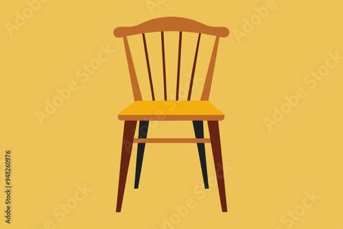 A beautiful furniture chair windsor vector art illustration 