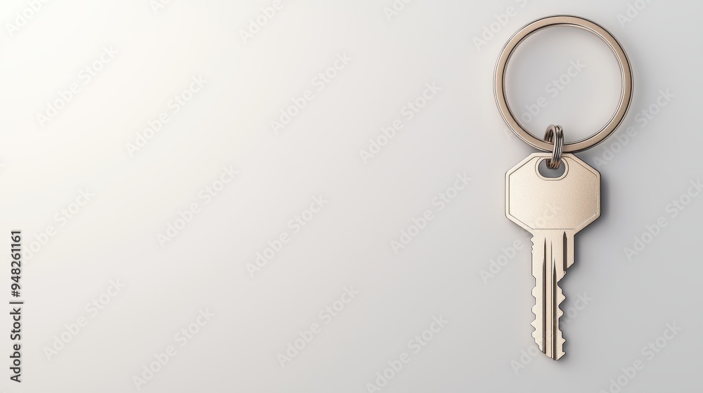 Blank keychain mockup, minimalist background, 3D illustration Blank keychain mockup, minimalist background, 3D illustration