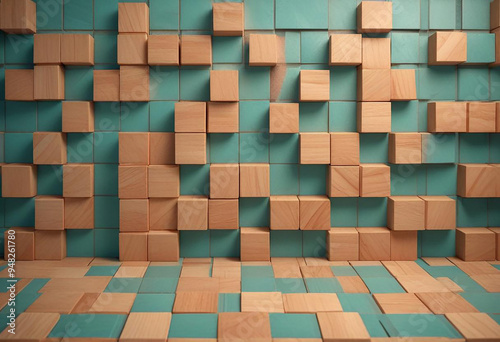 a photo made with square shape box wallpaper made with generative AI
