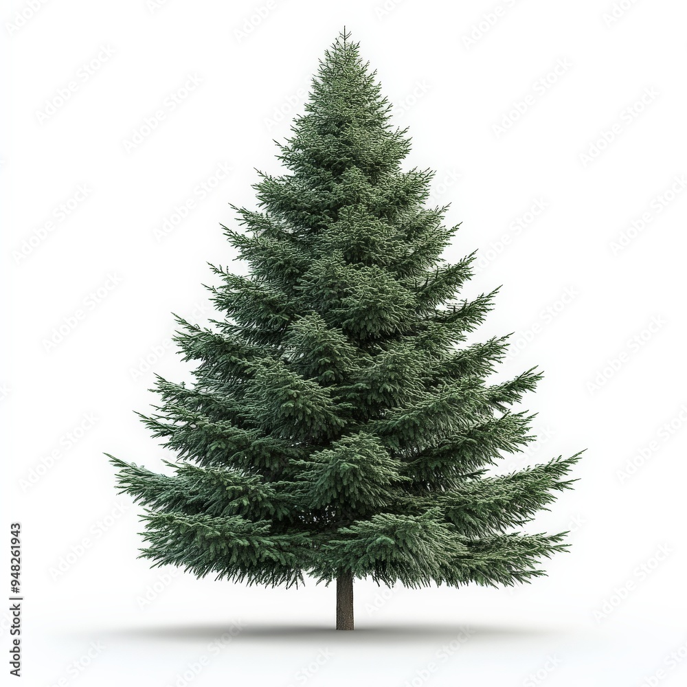 Tall Evergreen Tree Isolated on White Background. Tall Evergreen Tree Isolated on White Background.