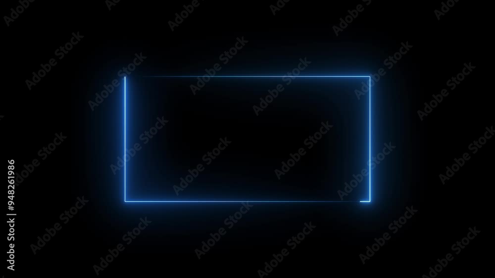 Neon rectangle frame. Neon rectangle border. Seamless loop Neon rectangle frame. Neon rectangle border. Seamless loop