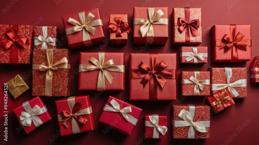 gift box on isolated red background gift box on isolated red background