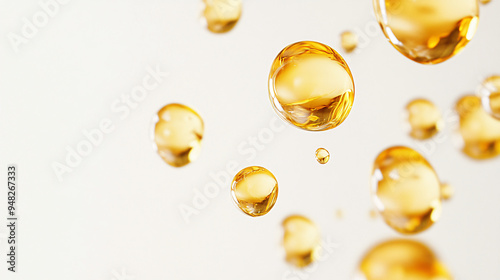 Golden Oil Drops Abstract Background