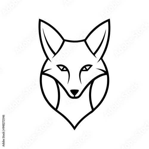 Fox Logo Vector line Art