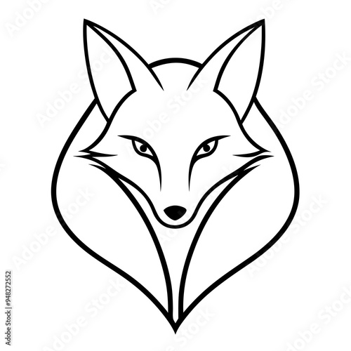Fox Logo Vector line Art