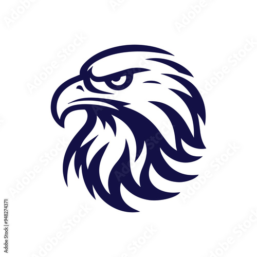 minimalist eagle head lineart vector logo