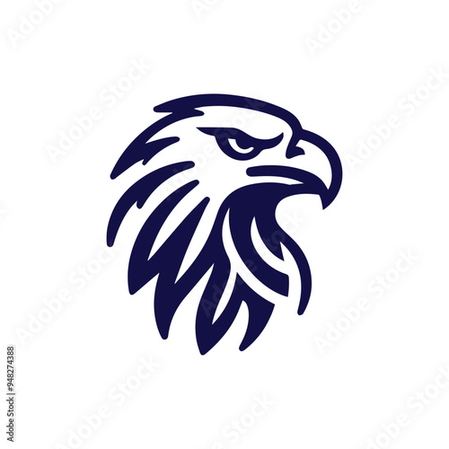 minimalist eagle head lineart vector logo