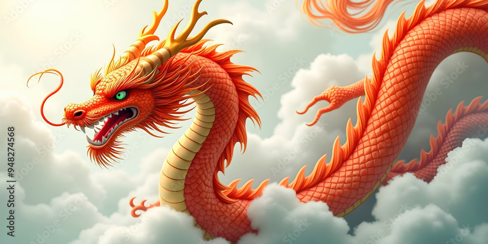 A dramatic poster showcasing an epic battle between a fierce dragon and a heroic warrior. The dragon breathes fire as the warrior, armed with a glowing sword, stands ready for the final strike