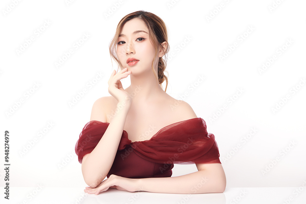Beautiful young asian woman with clean fresh skin on white background, Face care, Facial treatment, Cosmetology, beauty and spa, Asian women portrait. Beautiful young asian woman with clean fresh skin on white background, Face care, Facial treatment, Cosmetology, beauty and spa, Asian women portrait.