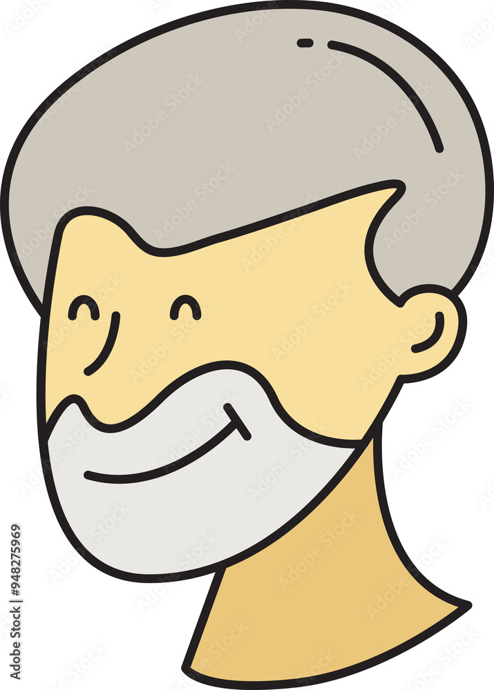 Obraz premium Beard Man Character Head Icon