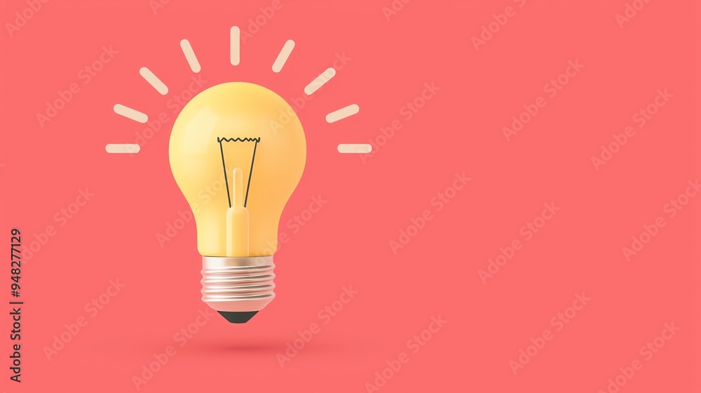 Light bulb with lightning bolt, powerful ideas leading to rapid growth, flat design illustration Light bulb with lightning bolt, powerful ideas leading to rapid growth, flat design illustration