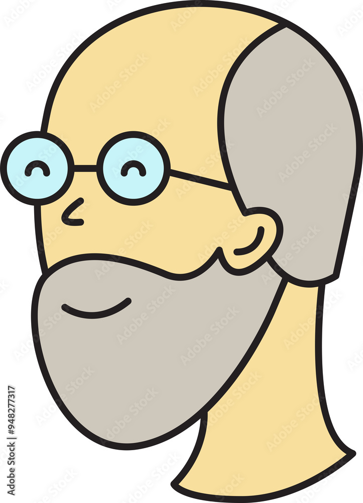 Obraz premium Old Man Character Head Icon