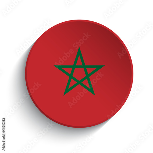 Obraz na plátně Morocco flag button