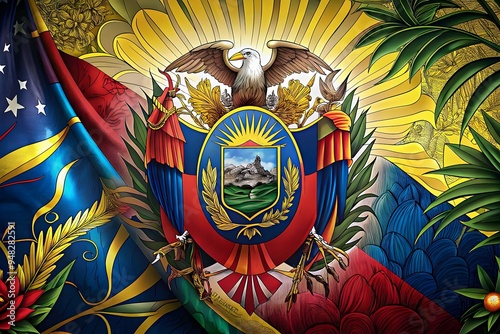 Vibrant Colombian Coat Arms Symbolizing Heritage National Identity Colors Culture Nature