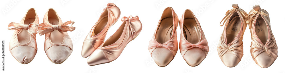 Ballet pointe shoes in soft pink satin elegant footwear for dancers transparent background Ballet pointe shoes in soft pink satin elegant footwear for dancers transparent background