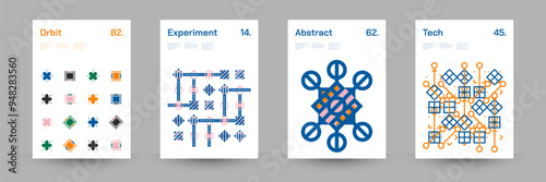 Comprehensive Set of Geometric Patterns: Ideal for Designers, Featuring a Wide Range of Symmetrical Shapes and Repeating Motifs for Versatile Use in Digital and Print Projects. Vector Illustration.	
