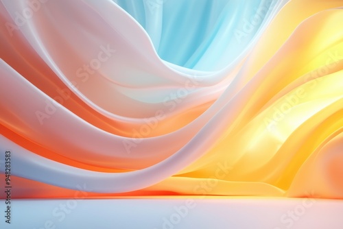 Abstract light waves flowing across the stage, gradient colors, modern artinspired backdrop photo